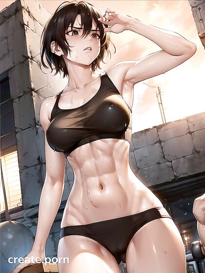 Muscular Teen 18+ with Perfectly Sculpted Ass in Sensual Hentai AI Image