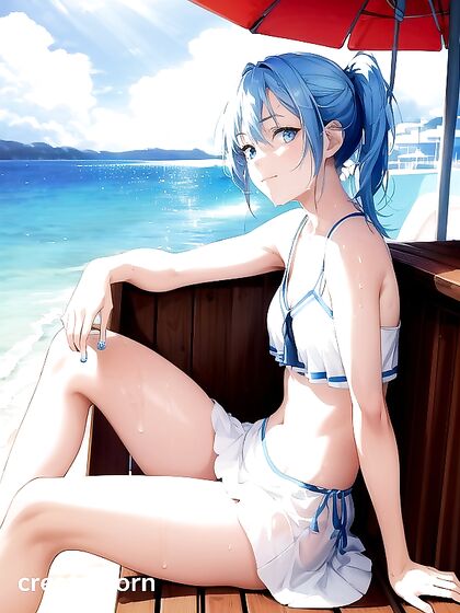 Sunny Summer Days with Small Breasts in Steamy Hentai AI Image