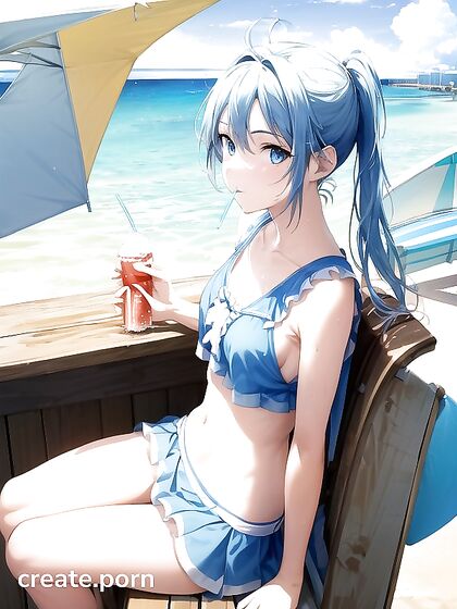 Feel the Wind in Her Hair - Sensual Beach Adventures in Hentai Bliss