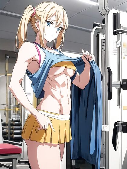 Blonde với Pigtails Undresses for Steamy Hentai AI Image