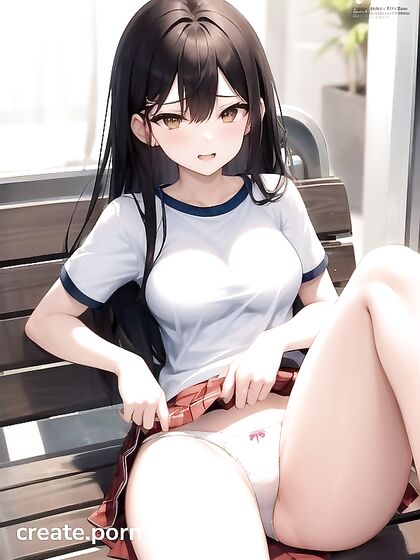 Luscious Black-Haired Beauty Lifts Her Skirt for Steamy Hentai AI Image