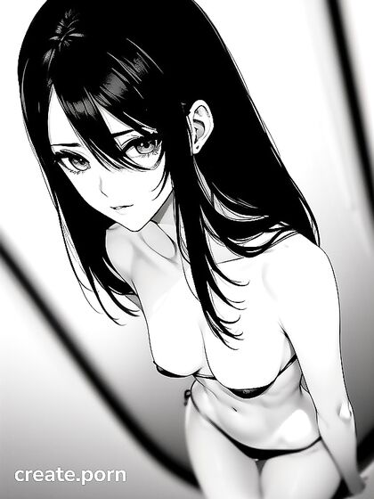Small-Ass Embarrassment in Classic B&W Manga Hentai AI Image