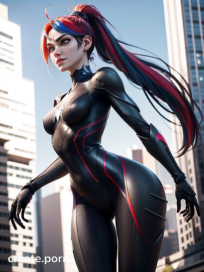 Tall Building Fantasy with Breasts Exposed and Tight Armor Hentai Thrills