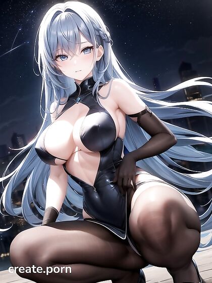 HD 18+ Hentai Girl 18+ Shows Off Her Cleavage in Seductive Open Neckline Image