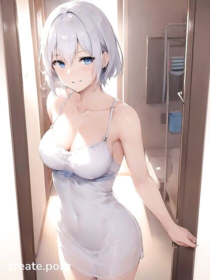 Silk-Dressed Beauty Shows Off Her Rounded Ass in Seductive Hentai AI Image