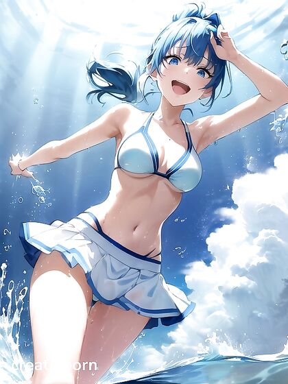 Skinny Girl 18+ Enjoys Steamy Summer Fun in Erotic Hentai AI Image