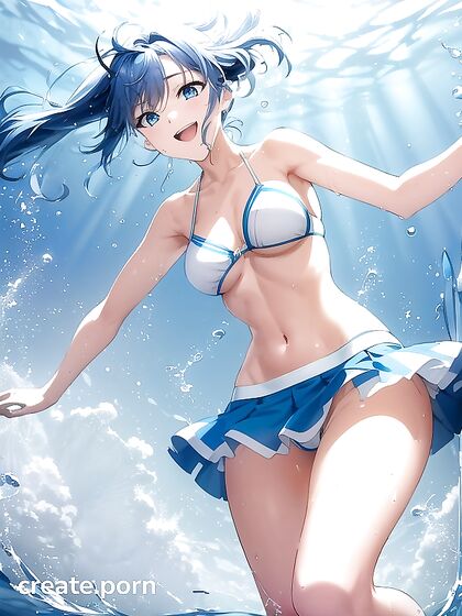 Sailor-Themed Bikini Babe Splashes andLaughs seductively inSTEAMY Hentai AI Image