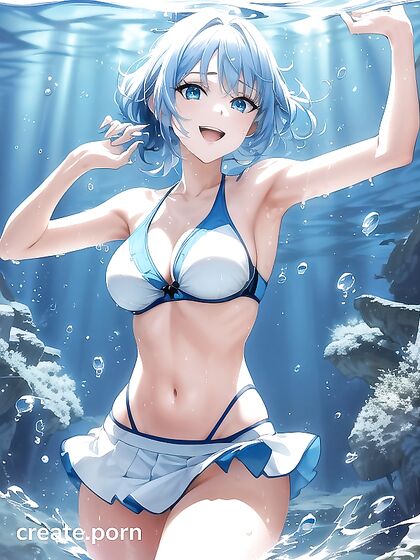 Girl 18+ in Sailor-Inspired Bikini Finds Pure Joy in Seductive Hentai AI Image