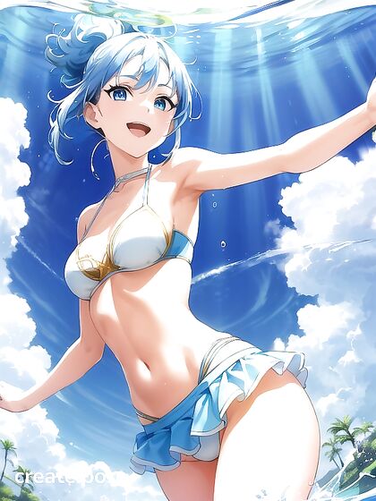 Fooling Around with Small Breasts - Seductive Body Revealed Underwater Hentai Pleasure