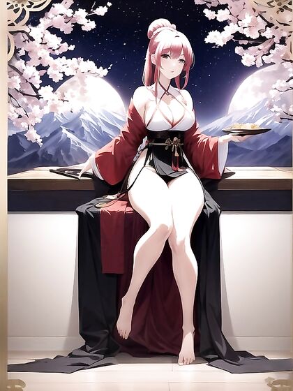Cherry Blossom Hanfu Twins Show Off Their Buns in Hentai AI Image