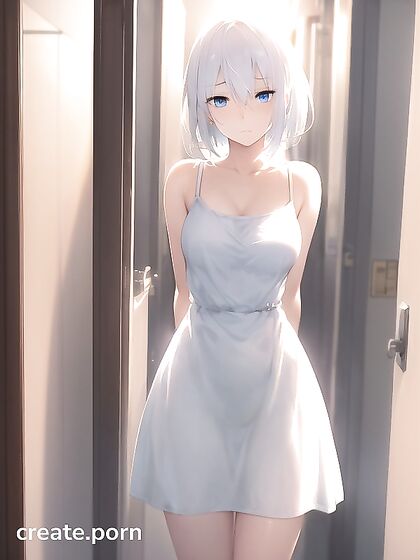 Teen 18+ in Elegant Dress Seduces at Sunset for Juicy Hentai AI Image
