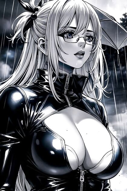 Aqua from Konosuba Wears Latex Gloves and Suit for Steamy Hentai AI Image