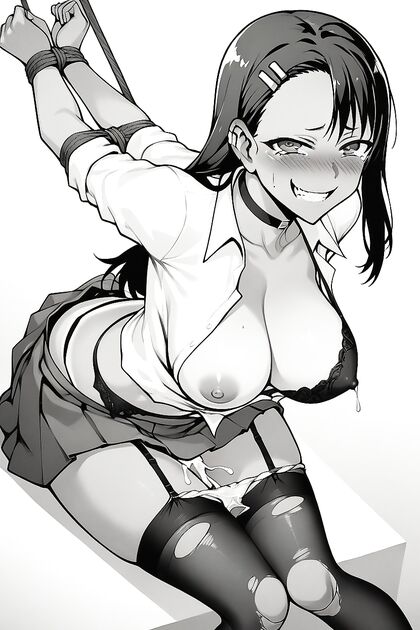Panties Off, Garter Belt Tease, One Breast Revealed Hentai Pleasure
