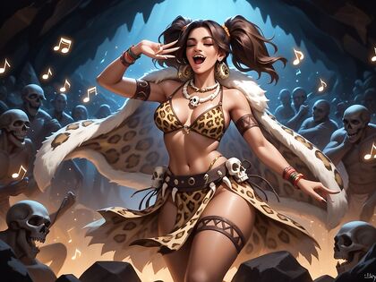Small Breasts, Dark Skin Beauty in Bonebelt Harness Hentai AI Image