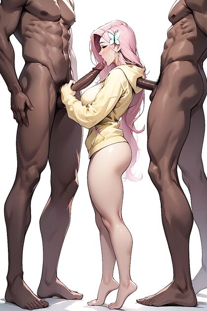 Side View, Nude Faceless Man in Steamy Hentai AI Image