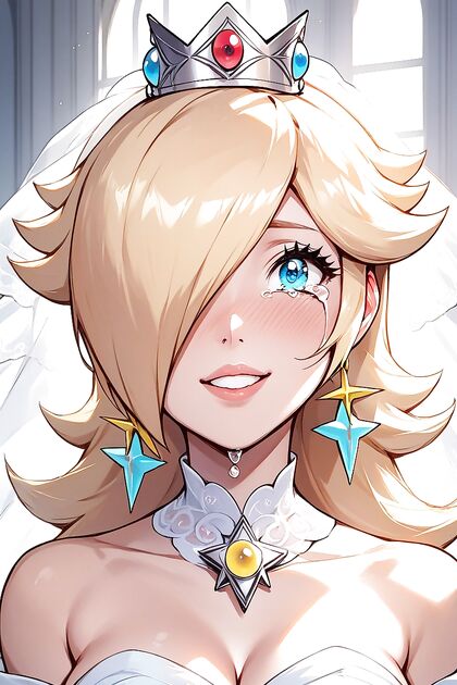 Blonde Princess Rosalina from Mario Seduced in Soft Shadow Hentai AI Image