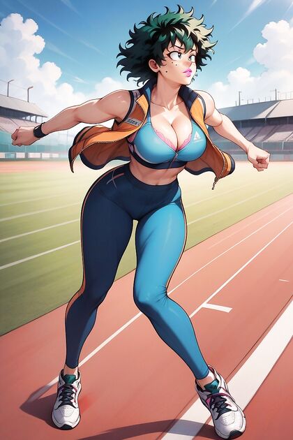 Gender Swap Seduction - Busty Babe Shows Off Her Cleavage in Sleeveless Hentai AI Image