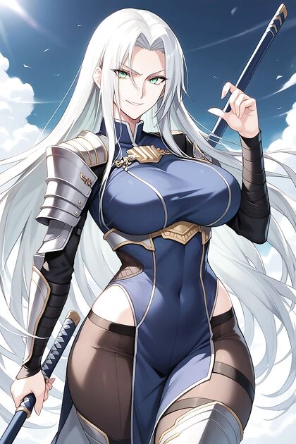 Smirking Female Sephiroth Dominates the Battlefield in Intense Hentai AI Image