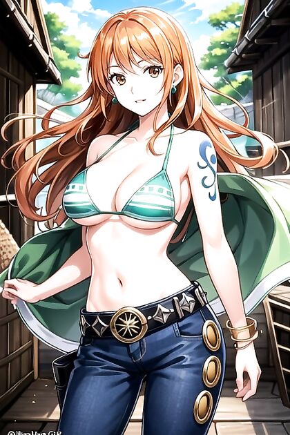 Nami from One Piece Bound in Sensual Hentai AI Image