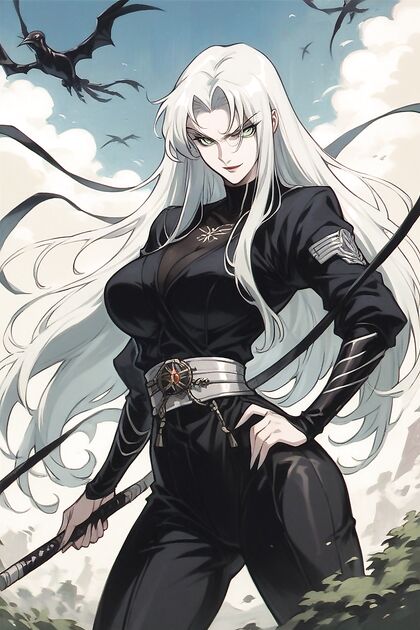 Slim Waisted Girl 18+ with Round Breasts in Battle Stance Hentai AI Image