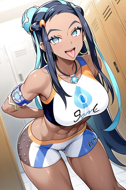 Open-Mouthed Smile, Locker Room Seduction with Heart-Eyed Passion Hentai Hentai AI Image