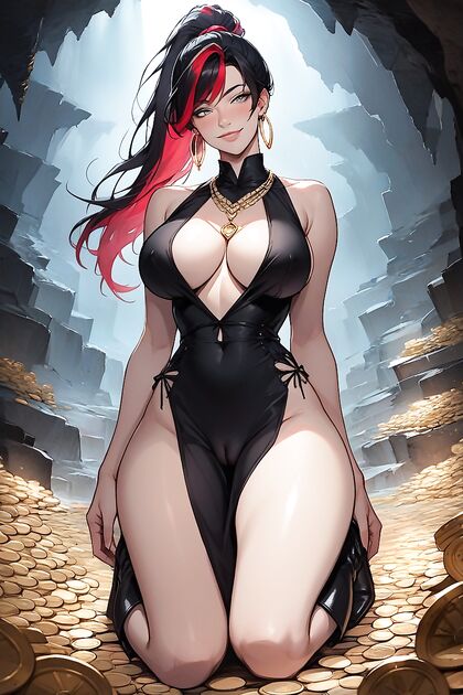 Kneeling Camel Toe Pussy with Huge Ass in Hentai AI Image