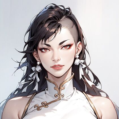 Chun Li's Straight Long Hair in Seductive Hentai AI Image