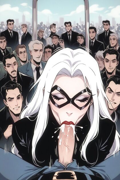 White-Haired Beauty Rides the Crowded Train inMind-Bending Hentai AI Image