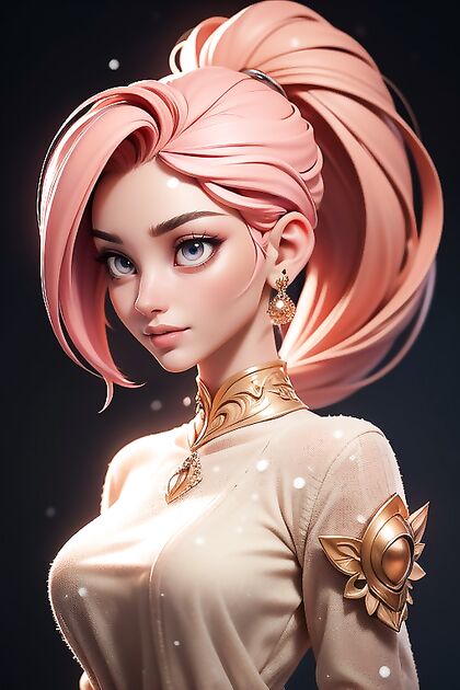 Pink-Haired Babe in Sweater Gets Snowy Pleasure in Hentai AI Image