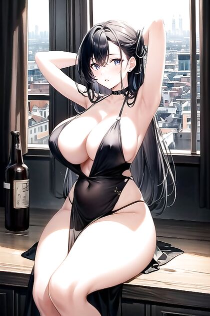 Very Plump Woman with Hands Up and Huge Breasts in Hentai AI Porn