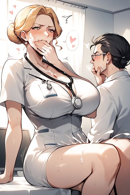 Wide-Angle View of Sweaty Doctors inMind-Blowing Hentai AI Image
