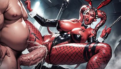 Darth Talon's Twi'lek Pleasure - Tears and Enlarged Puffy Nipples in Hentai AI Image