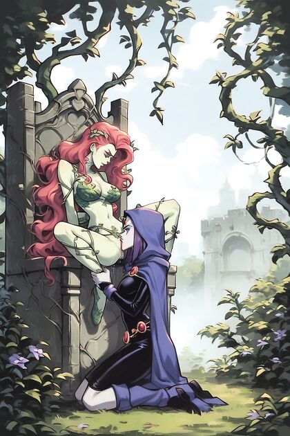 Poison Ivy from DC Comics Takes Full Control in Sultry Greenhouse Hentai AI Image