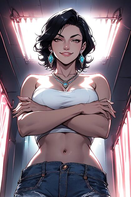 Brazilian Beauty with Short Hair Takes On One Lucky Guy in Steamy Hentai AI Image