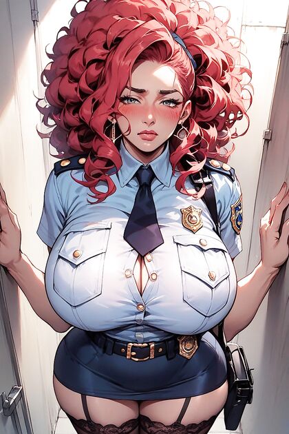 Smiling Beauty with Big Hips Seduces in Nylon Stockings for Steamy Hentai AI Image