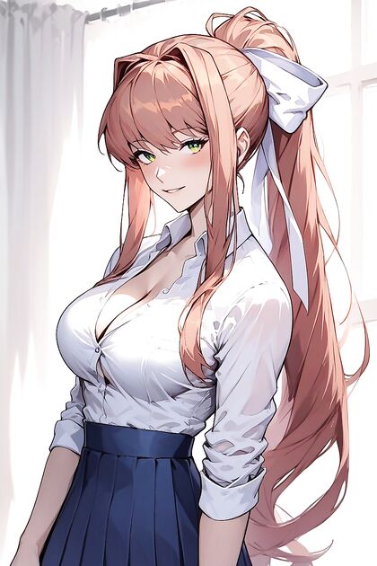 Monika from Doki Doki Literature Club in Steamy Hentai AI Image