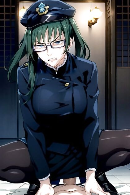 Maki Zenin from Jujutsu Kaisen Wears Police Uniform for Steamy Hentai AI Image