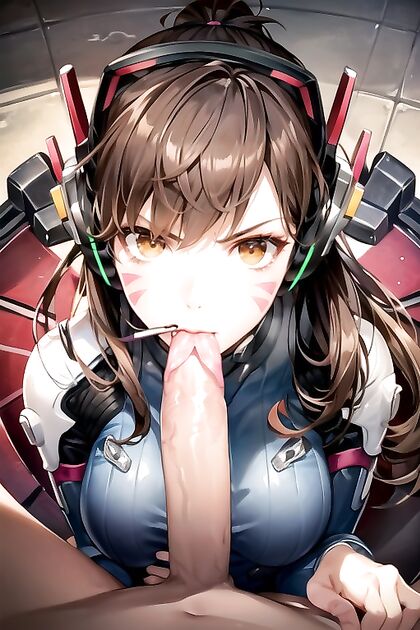 Brunette Diva from Overwatch Fueled by Fury in Intense Hentai AI Image
