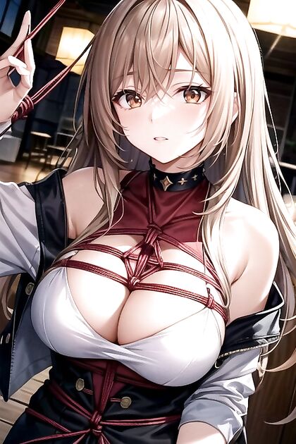 Italian Beauty with Tiny 18+ Ass Bound in Shibari for Hot Hentai AI Image
