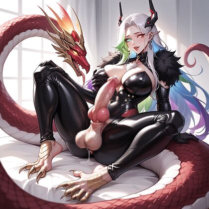 Robot Futanari in Silk Bodysuit Teases with Seductive Toe Play