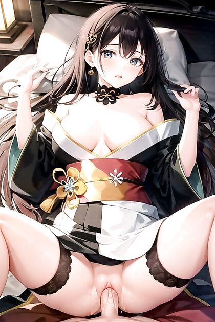 Japanese Man Enjoying Missionary Bliss in Bed with Hot Hentai AI Image