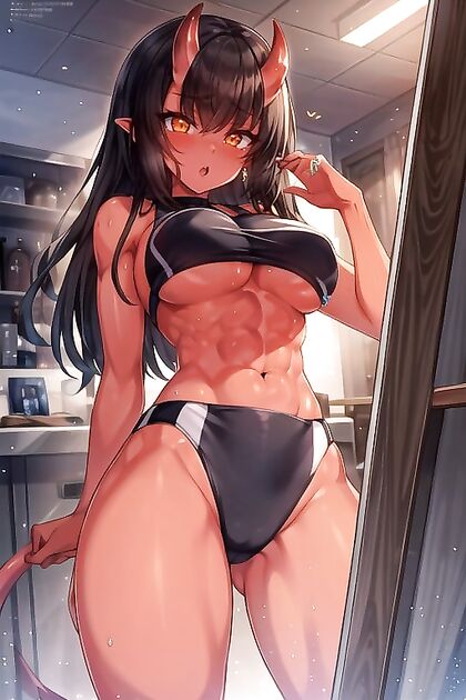 Meru's Small Breasts Highlight Her Fit Body in Steamy Hentai AI Image