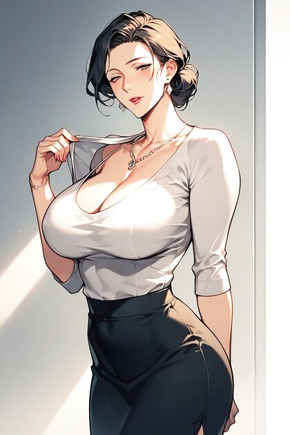 Big Breasted Beauty in Shiny White Thigh-High Boots Gets Creampie in Hentai Hentai AI Image