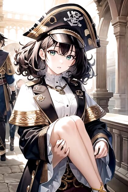 Princess Carrie with Green Eyes and Black Hair in Seductive Hentai AI Image