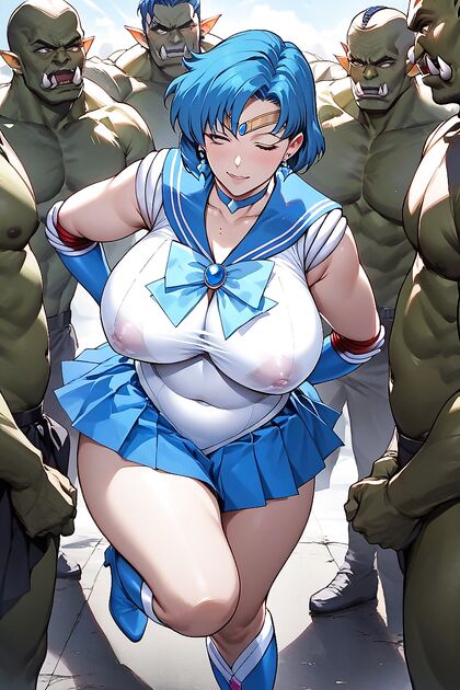 Big Breasted Beauty with Seductive Half-Closed Eyes in Hentai AI Image