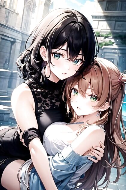 Princess Carrie Enjoying Intense Hentai AI Image with Two Partners and Black Hair