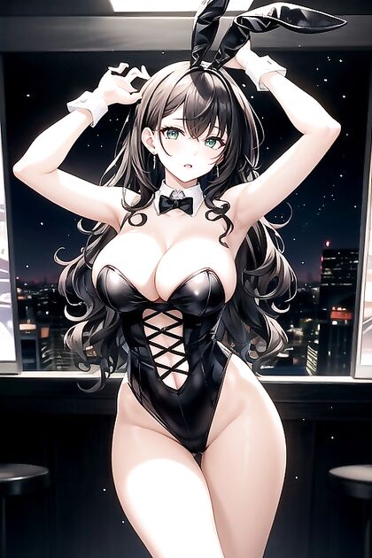 Curly-Haired Strip Club Dancer Shows Off Her Big Ass in Hentai Hentai AI Image