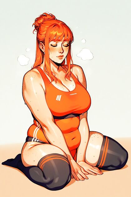 Tight Leotard and Fiery Redhead in Intense Hentai AI Image