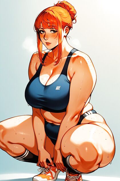 Smirking Seductress in Leotard Sinks into Provocative Squats for Hentai Pleasure