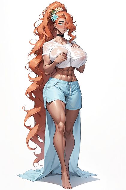 Dark-Skinned Beauty with Huge Breasts and Wide Hips in Steamy Hentai AI Image